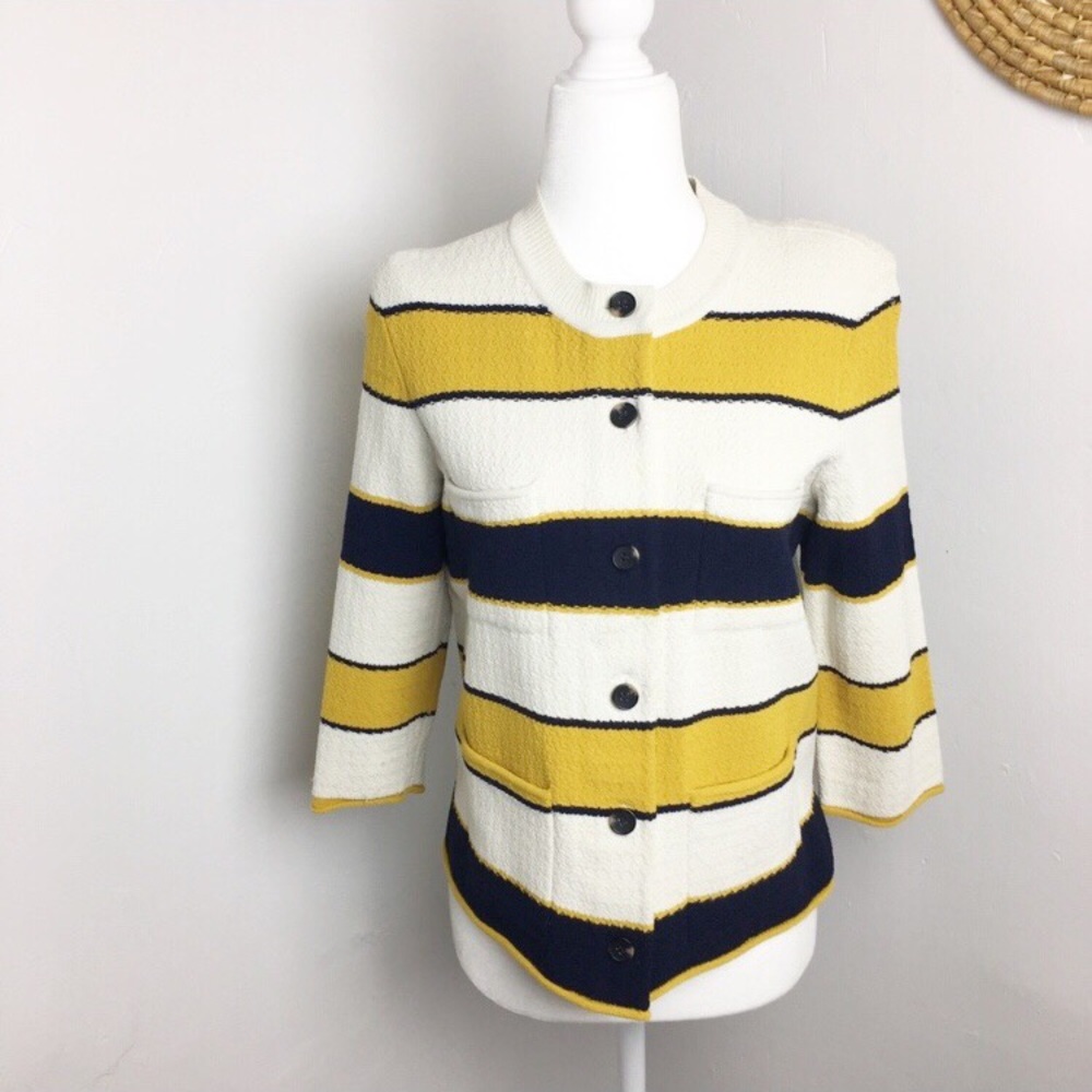 Ann Taylor button down sweater jacket; 4 pockets